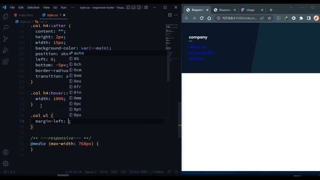 Responsive Footer Using HTML & CSS | Simple Footer