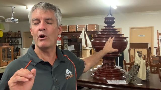 Auction Pick   Burmese Offering Vessel and Australian Hardwood Table