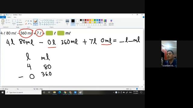 Kelas Matematik Santai Malam, Tambah dan Tolak Isipadu Cecair, Tahun 4