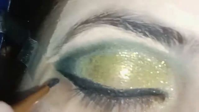 Golden glitter green eye Makeup  tutorial for girls