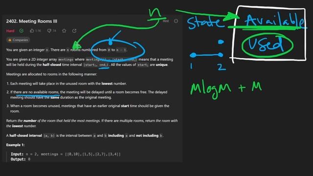 Meeting Rooms III - Leetcode 2402 - Python