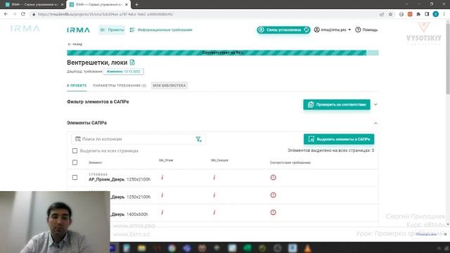 [Курс «IRMA»] Проверка требований