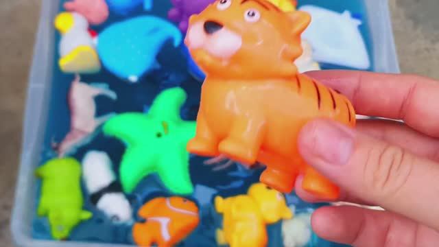 Животные для детей. Учим названия и звуки животных. Лев, слон, акула, тигр, панда, собака, кошка, кр