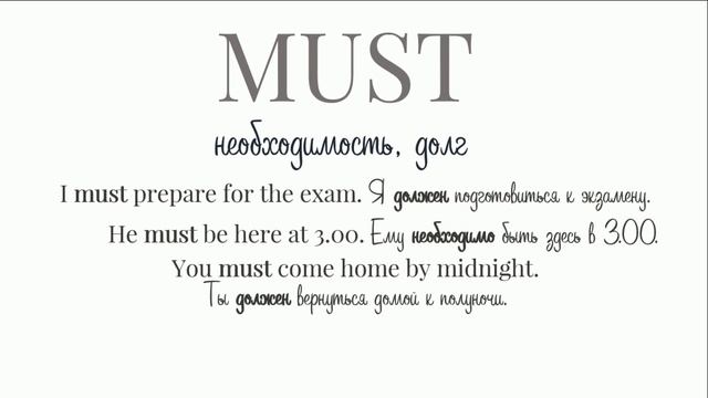 Модальные глаголы. Modal Verbs.