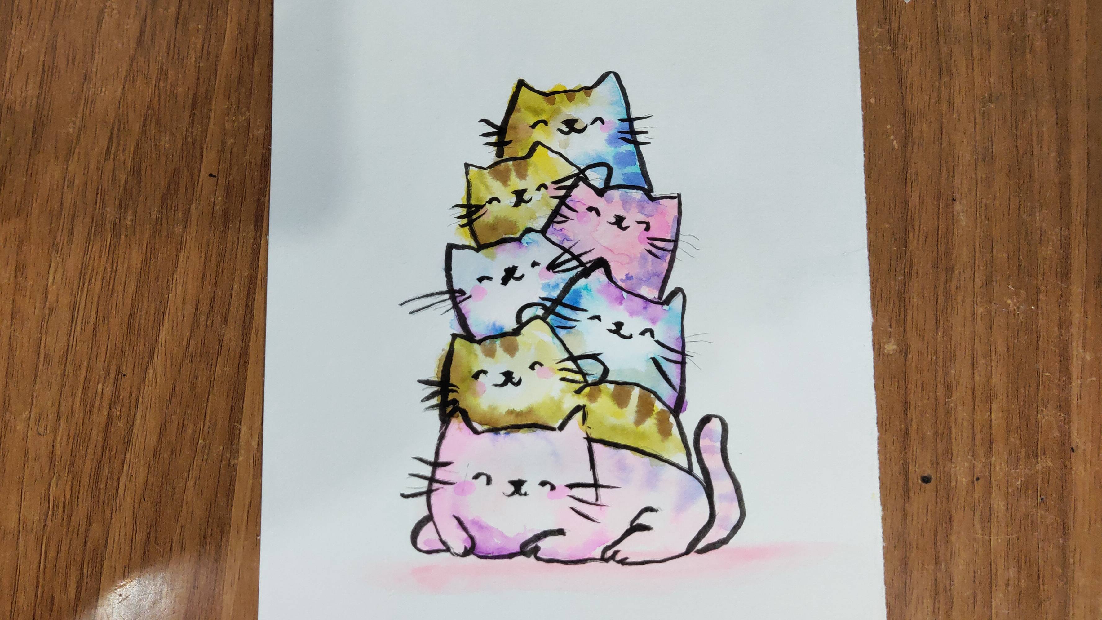 Как нарисовать милых котят #Рисование  #АкварельныеМаркеры #Художник #РуководствоПоРисованию
