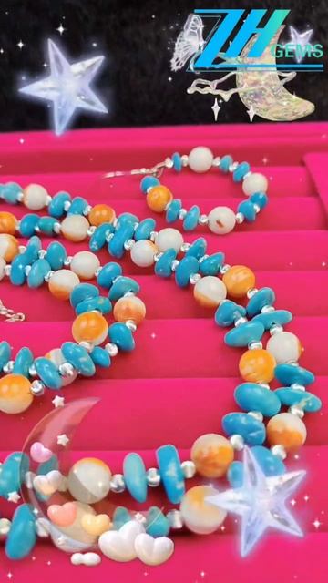 GN-20250311-04 The set made of Sterling treatment Turquoise Orange spiny oyster