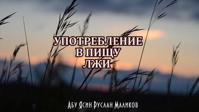 Употребление в пищу лжи