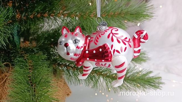 Ёлочная игрушка КОШЕЧКА МИЛАШКА, стекло, 12 см, подвеска, 4060294