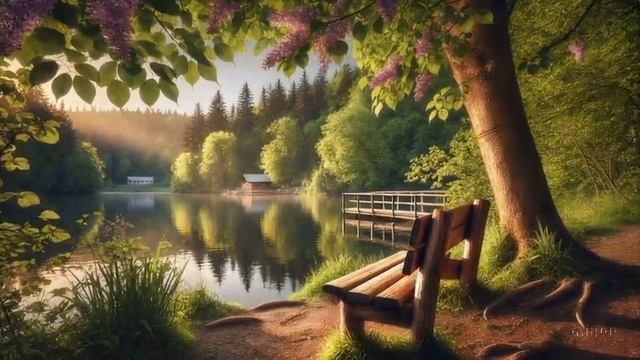 Relaxing Music for Stress Relief ~ Piano Music ~ Serene Morning by the Lake