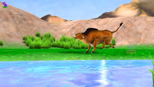 Flying Buffalo Vs Dinosaur Cartoon Fight 4 Cow Cartoon Saved by Giant Buffalo turns into Zombie