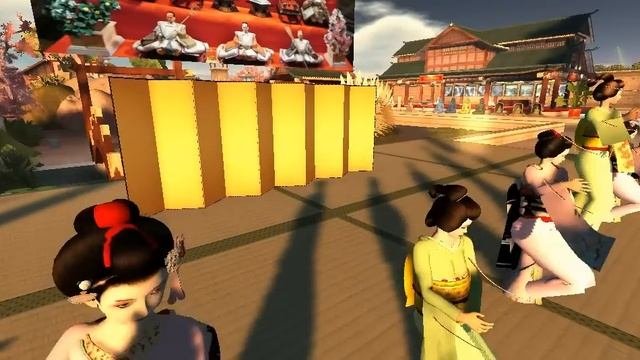 Hosoi Geisha Show Doll Festival Japan Kanto Second Life Machinima Shadows