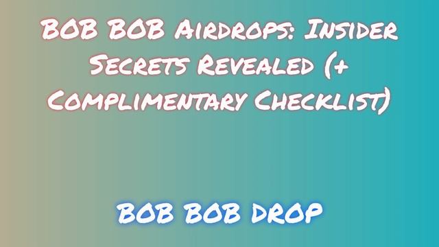 Claim Free BOB BOB Airdrop  |  Discover BOB BOB Airdrop Exchange Options