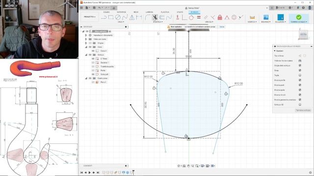 Fusion 360 - Esercizio - disegnamo un gancio usando i loft