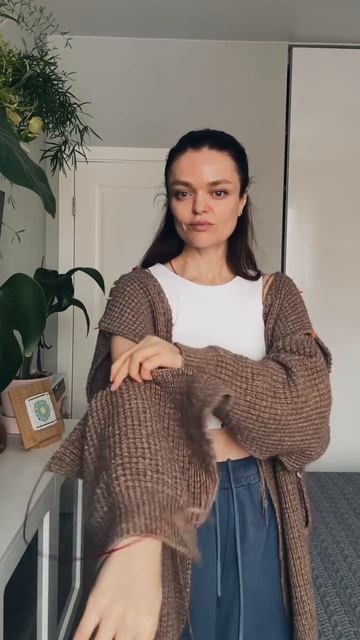 Кардиган спицами Трюфель