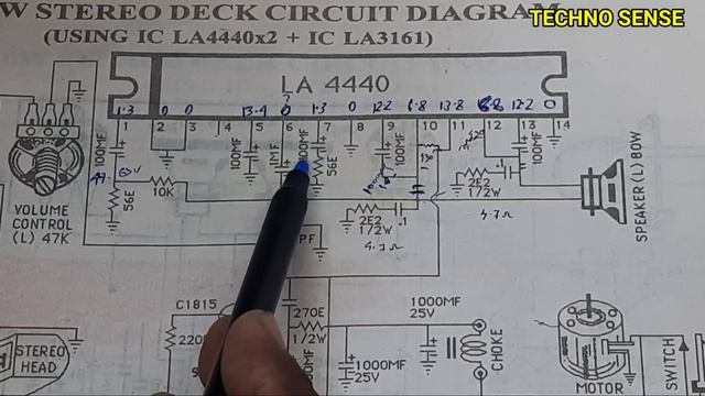 Original Sanyo La 4440 ic circuit | La 4440 ic circuit diagram