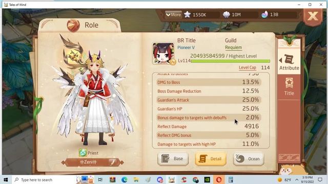 Tales Of Wind acct review eu 63 zenitsu