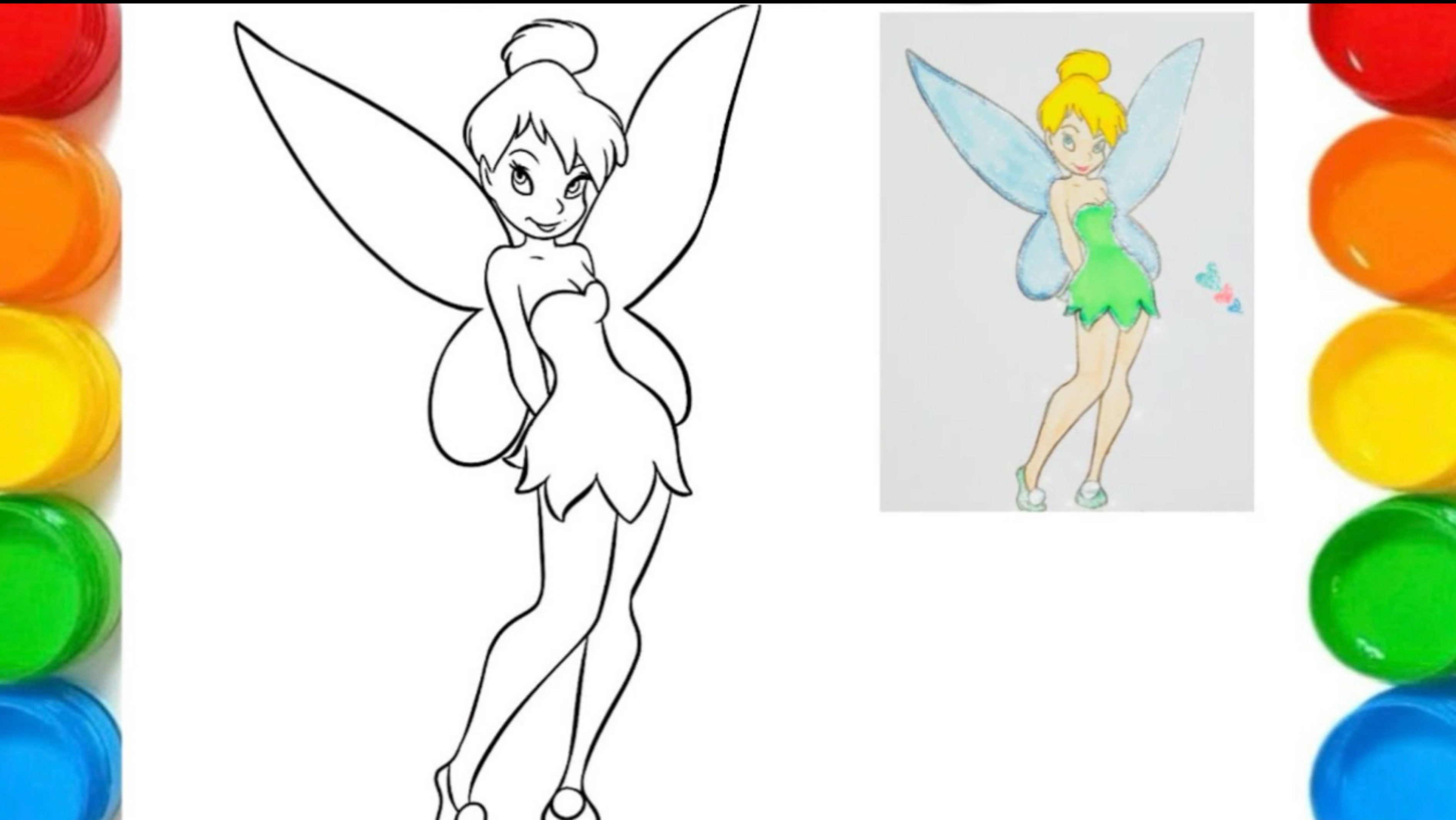 Как нарисовать фею Динь-Динь|Пошаговое рисование и раскрашивание принцессы ДиснеяДинь-Динь