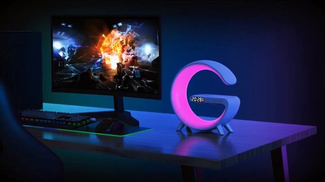 Luminária Inteligente G [5 em 1] Carregamento Sem fio Alto Falante Bluetooth e mais