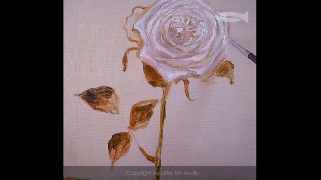 Real time Step by step oil painting demo - Rose Techniques for beginer