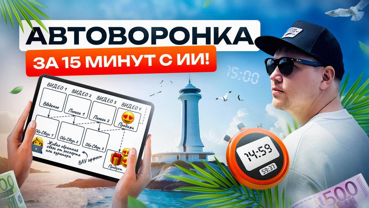 Автоворонка за 15 минут с ИИ! Как продавать курсы, услуги, наставничество на автомате