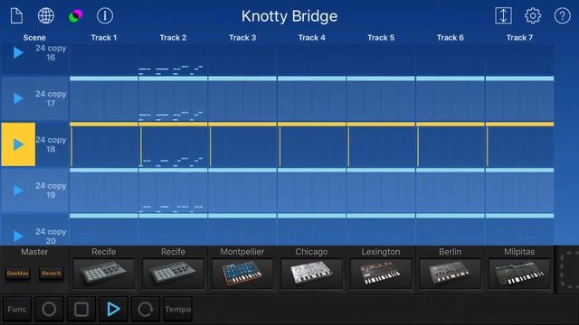 Techno music made with KORG's Gadget (iPhone) “Knotty Bridge”