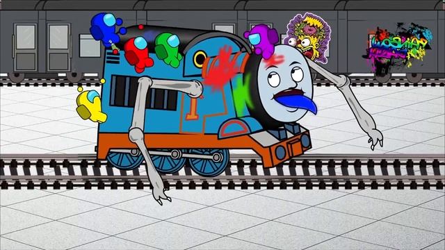 Cursed The Train & Huggy Wuggy & Among Us - Coffin Dance Meme ( COVER )