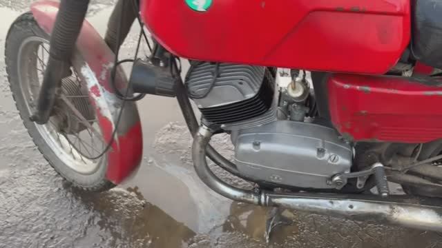 Двигатель Ява Jawa 350/634 тест 10.03.2025 после ремонта (г. Клинцы, Брянская обл)