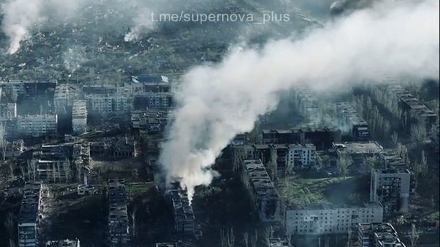 Артёмовск (Бахмут) с высоты птичьего полета по состоянию на 07.05.2023