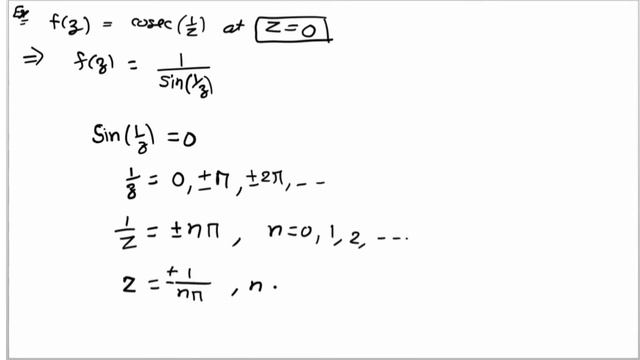 f(z) = cosec(1/z) find singularity || Complex Analysis examples of singularity