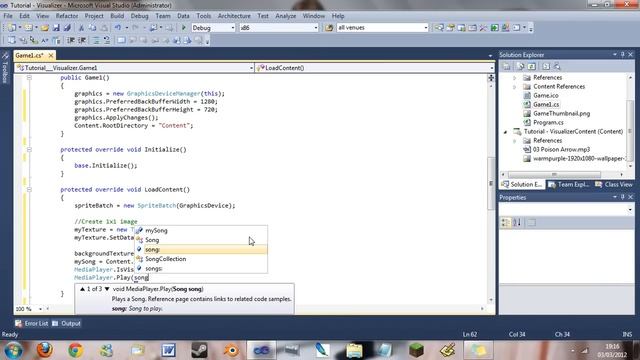 C# XNA Audio Visualizer Tutorial