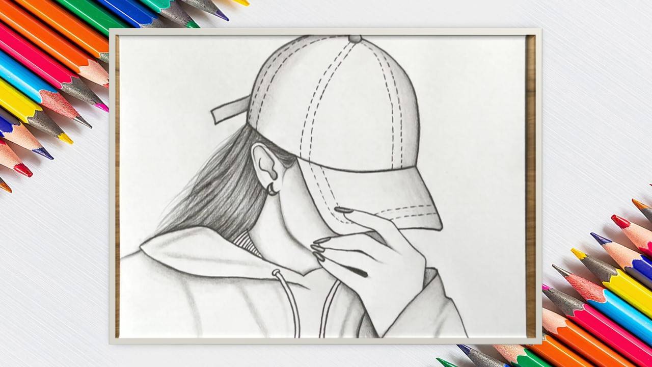 Как нарисовать девушку в бейсболке (кепке)? Рисование карандашом