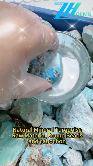 2025-0311-02 Natural Mineral Turquoise Raw Material Round Beads and cabochons
