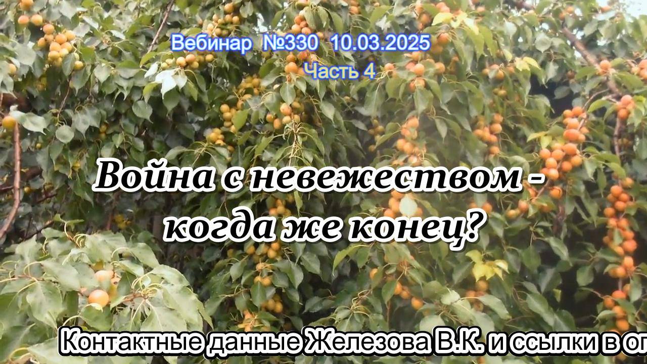 Железов Валерий. Вебинар 330. ч.4. Война с невежеством - когда же конец.