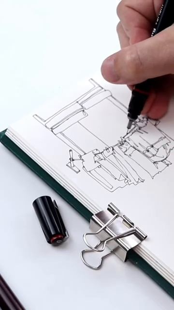 Линейный скетчинг #скетчинг #рисование #онлайнобучение