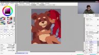 Как рисовать аниме девочка с мишкой, урок Digital Art поэтапно