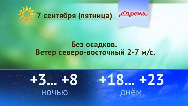 Погода на 5, 6, 7 сентября