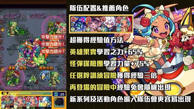 【新手必看】Monster Strike 怪物彈珠 經驗值超獲得！速刷等級經驗方法？限時活動提升等級攻略！訓練冒險二手通關「期間限定冒險」