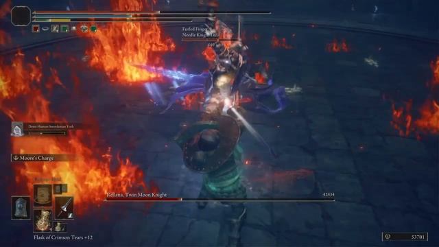 ELDEN RING RELLANA, TWIN MOON KNIGHT BOSS FIGHT!!! - SHIELD/ ICE SPEAR BUILD