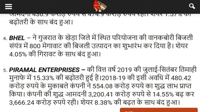 Stock market news in hindi #22Oct2019 - Lupin, jmc project, jyothy lab,  piramal enterprises 🔥🔥🔥