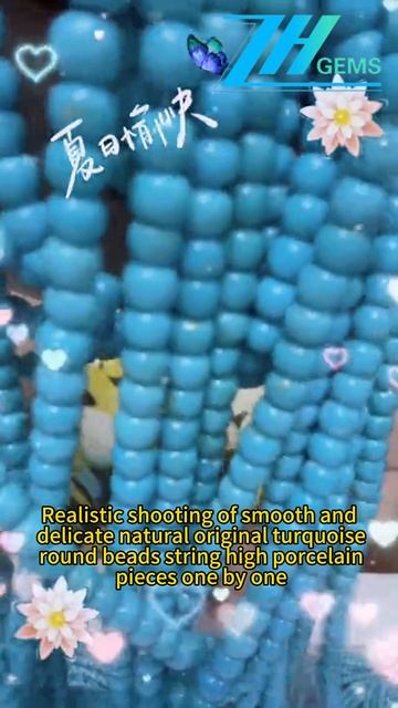 250311-4 Realistic shooting of smooth and delicate natural original turquoise round beads
