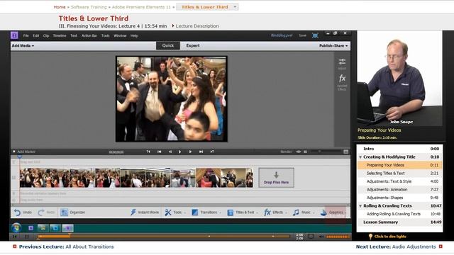 "Titles and Lower Third" | Adobe Premiere Elements 11 with Educator.com