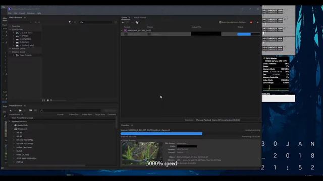 Premiere Pro render tests - RYZEN 5 1600X (4K ALEXA ProRes footage to HEVC)