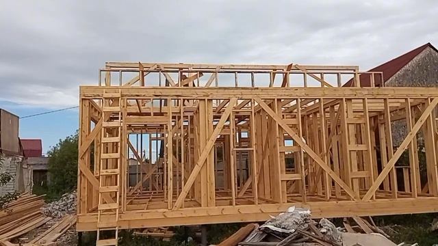 Каркасный дом 9*10м День 16 Тюмень