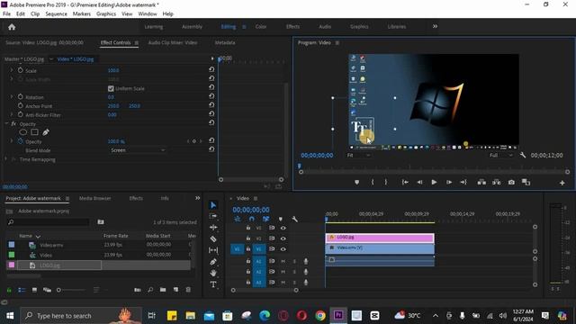 How To Add Logo Watermark To Your Video | Adobe Premiere Pro | 2024