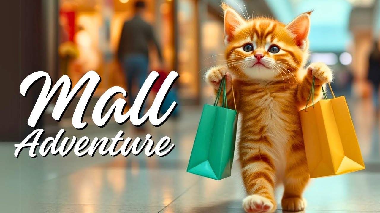 Очаровательное приключение крошечной кошечки в торговом центре! 🐱✨ _ #кошка #котенок