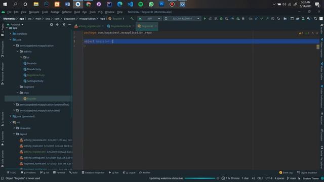 Create Android Application Using Kotlin + Firebase - User Registration - Momenku #3