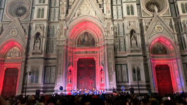 outside Florence's Cathedral, the Duomo on new year’s