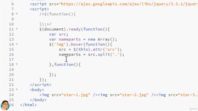 jQuery for Beginner to Advanced: 12 Projects included! : Star Rating with Hover