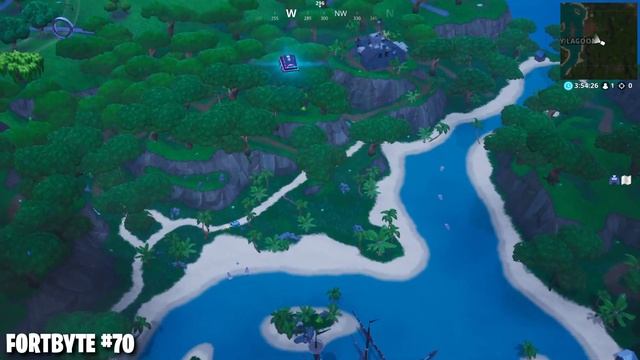Fortnite Fortbyte #70 Location: Accessible by Skydiving through Lazy Lagoon, Vibrant Contrails