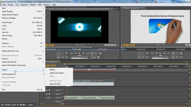 ADOBE PREMIERE | PROSES RENDERING CS4